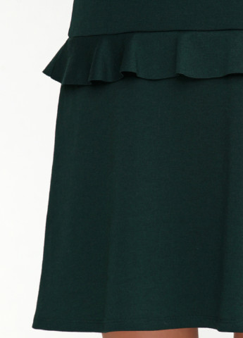 Бутылочное зеленое кэжуал платье короткое Vila однотонное
