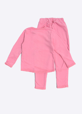 Розовый демисезонный костюм (свитшот, брюки) брючный Фламинго