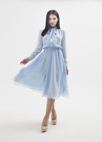 Голубое кэжуал платье миди Brunello de Neri однотонное
