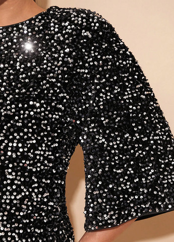 Черное коктейльное, вечернее платье с открытой спиной SHEIN однотонное