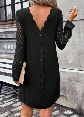 Чорна кежуал сукня а-силует SHEIN однотонна