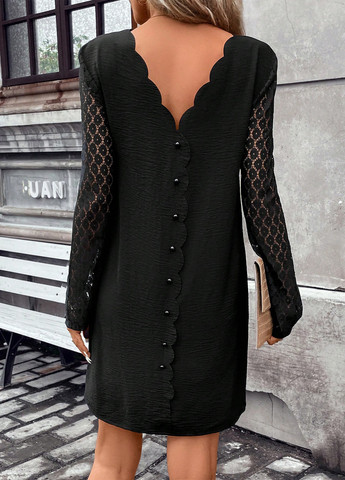 Чорна кежуал сукня а-силует SHEIN однотонна