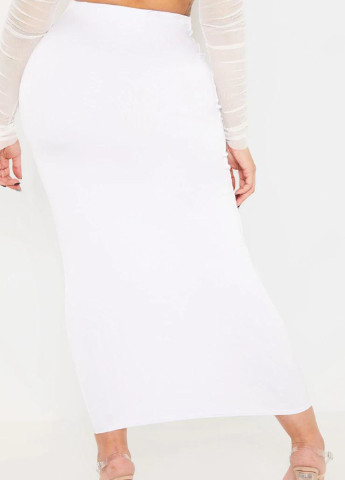 Белая кэжуал однотонная юбка PrettyLittleThing карандаш