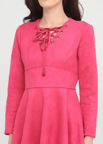Рожева кежуал сукня кльош No Brand однотонна