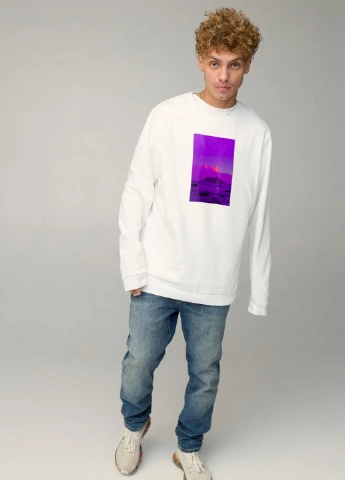 Белый світшот чоловічий oversize /no flis/ YAPPI рисунок (254557724)