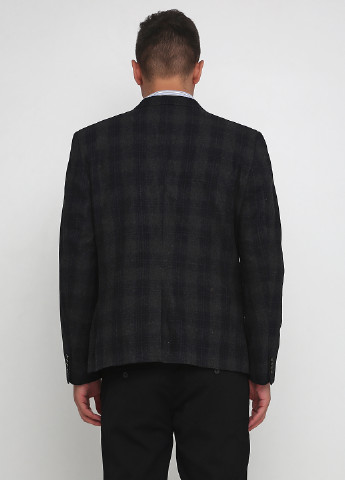 Піджак H&M з довгим рукавом клітинка темно-сірий діловий