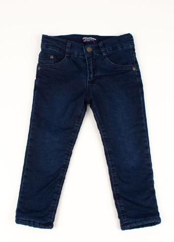 Темно-синие зимние прямые джинсы Pitiki