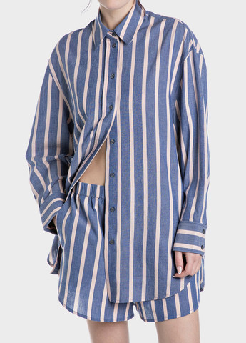 Синяя кэжуал рубашка в полоску Replay