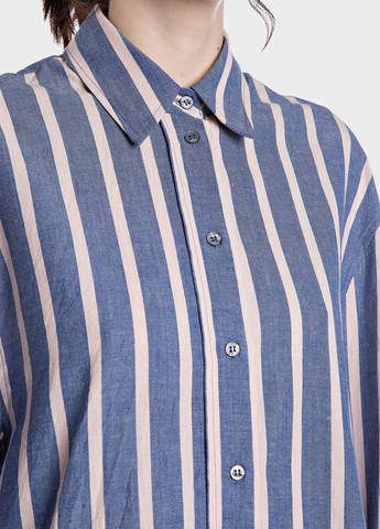 Синяя кэжуал рубашка в полоску Replay