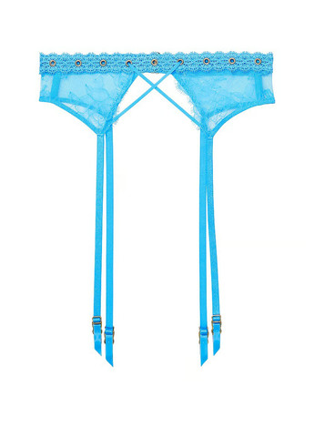 Блакитний демісезонний комплект (бюстгальтер, пояс для панчох, трусики) Victoria's Secret
