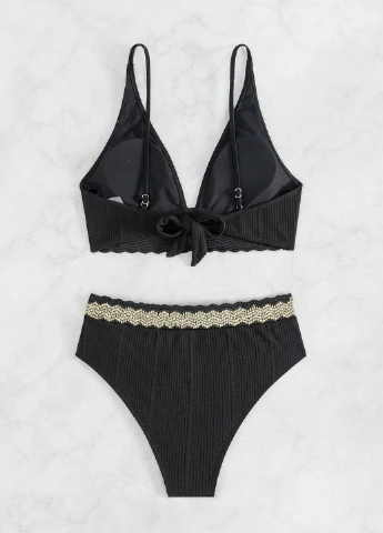 Черный летний купальник (лиф, трусики) бикини SHEIN