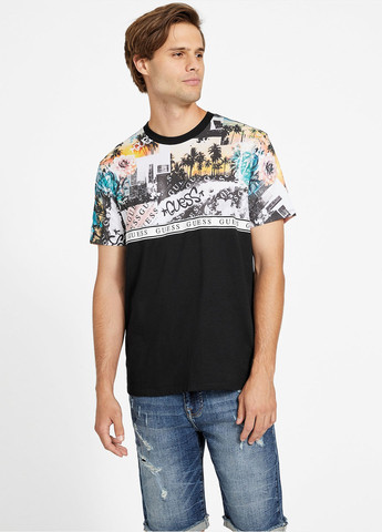 Комбинированная футболка Guess