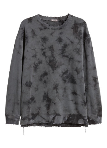 Свитшот H&M - крой абстрактный серый кэжуал - (87943046)
