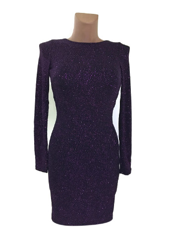 Фиолетовое коктейльное платье футляр H&M однотонное