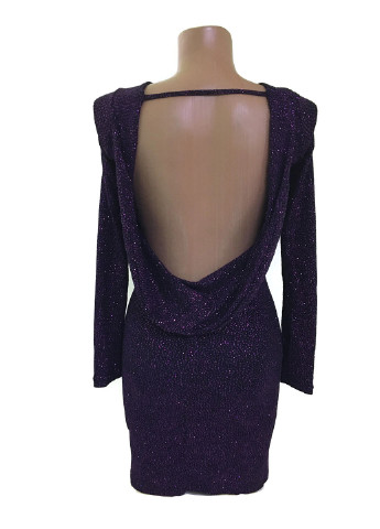 Фіолетова коктейльна сукня футляр H&M однотонна