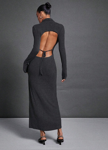 Графітова кежуал сукня сукня-сорочка, з відкритою спиною SHEIN меланжева