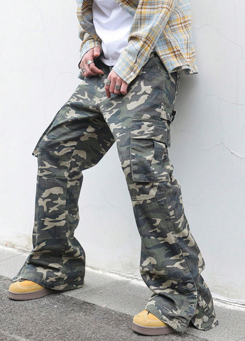 Комбинированные демисезонные карго джинсы SHEIN