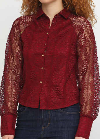 Бордовая демисезонная блуза с длинным рукавом Silvian Heach