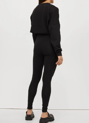 Черные демисезонные леггинсы H&M