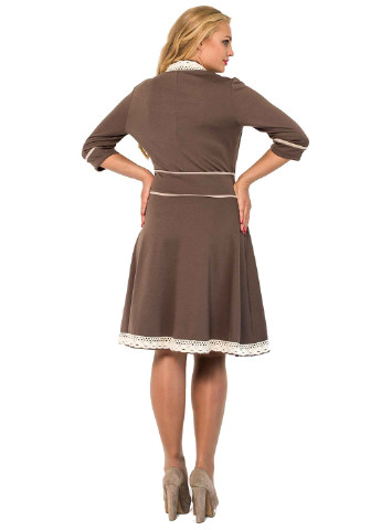Бледно-коричневое кэжуал платье Alpama однотонное