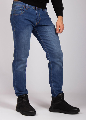 Темно-синие демисезонные зауженные джинсы CLUB JU