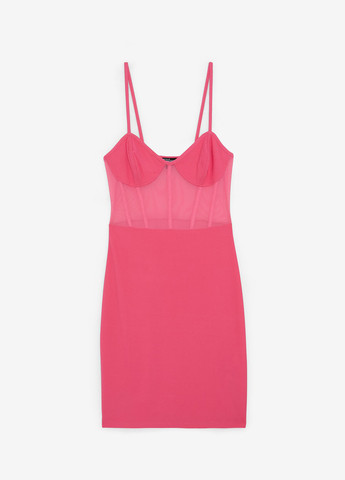 Розовое кэжуал платье платье-комбинация Jennyfer однотонное