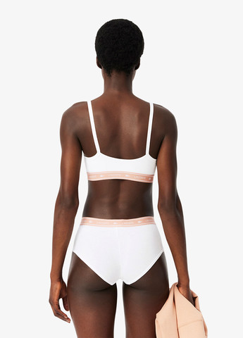 Белый топ бюстгальтер Lacoste без косточек хлопок