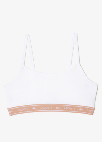 Белый топ бюстгальтер Lacoste без косточек хлопок