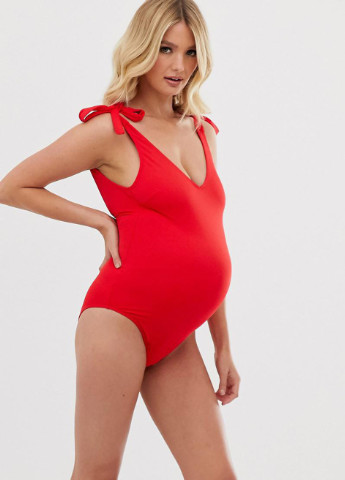 Красный летний купальник для беременных Asos