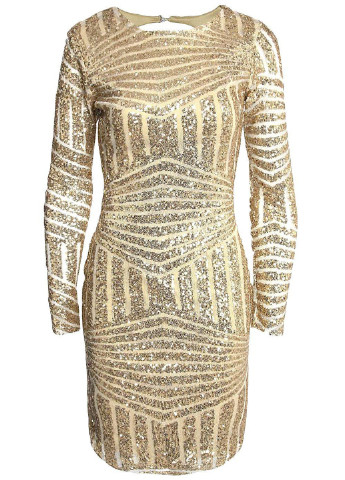 Золотой коктейльное платье Boohoo однотонное