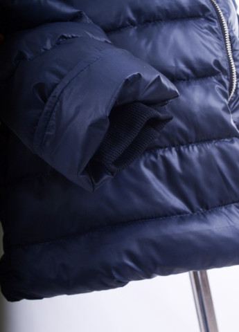 Темно-синяя демисезонная европуховик j25 Luxik удлиненная куртка
