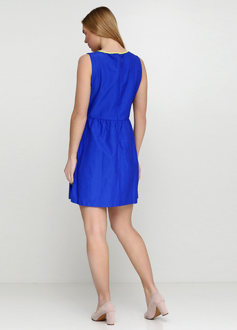 Синее кэжуал платье клеш Mark однотонное