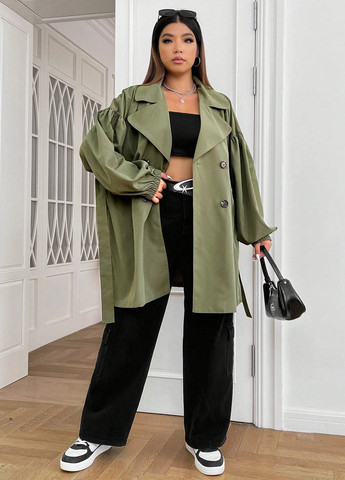 Плащ SHEIN на пуговицах демисезон (311626513)