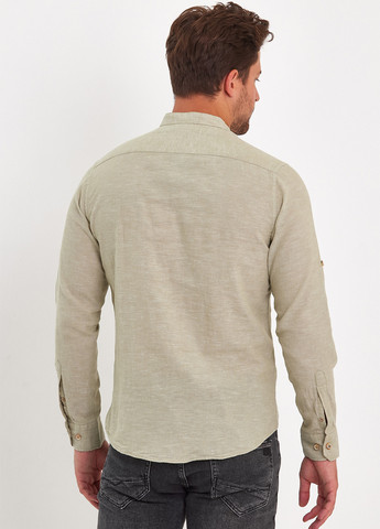 Оливковая кэжуал рубашка однотонная Trend Collection