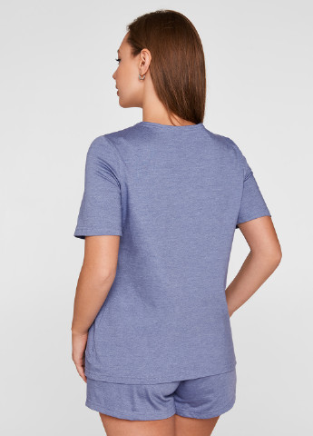 Світло-синя всесезон піжама для вагітних і годуючих (футболка, шорти) футболка + шорти Lullababe