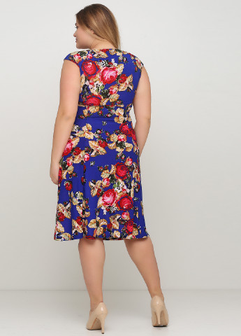 Синее кэжуал платье Luyza с цветочным принтом