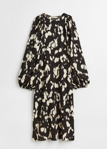 Черно-белое кэжуал платье H&M с абстрактным узором