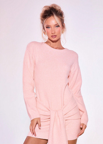 Розовое кэжуал платье платье-свитер SHEIN однотонное