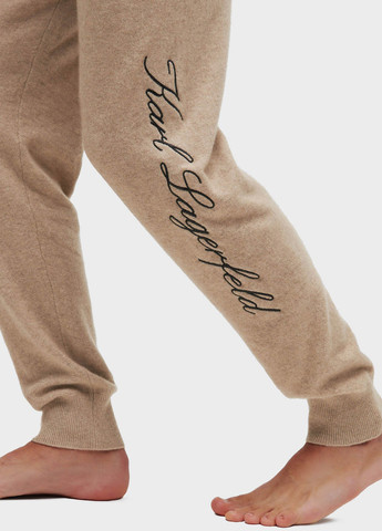 Бежевые домашние зимние джоггеры брюки Karl Lagerfeld