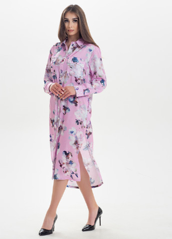Светло-розовое кэжуал платье рубашка Sellin с цветочным принтом