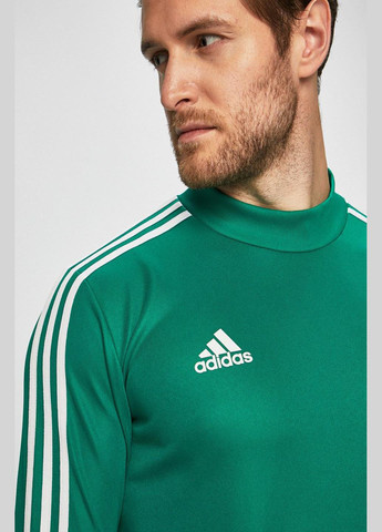 Зеленый демисезонный спортивный лонгслив adidas однотонный