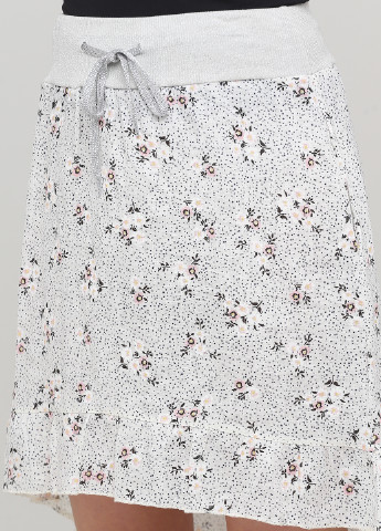 Светло-серая кэжуал цветочной расцветки юбка M-1
