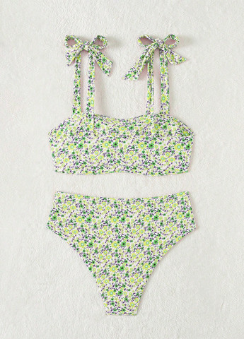 Комбінований літній купальник (ліф, трусики) бандо, роздільний SHEIN