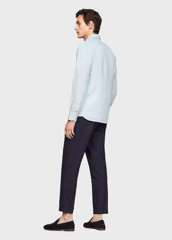 Голубой кэжуал рубашка однотонная Tommy Hilfiger