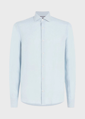 Голубой кэжуал рубашка однотонная Tommy Hilfiger