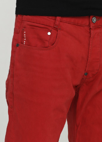 Джинси G-Star Raw середня талія однотонні червоні джинсові