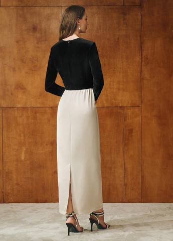 Комбинированное кэжуал платье а-силуэт SHEIN колор блок