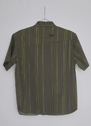 Оливковковая (хаки) кэжуал рубашка в полоску Rip Curl с коротким рукавом