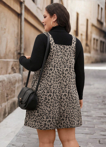 Демисезонный женский сарафан SHEIN леопардовый