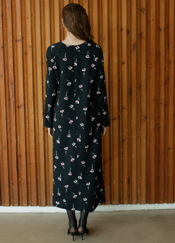 Синее кэжуал платье а-силуэт WKMF с цветочным принтом